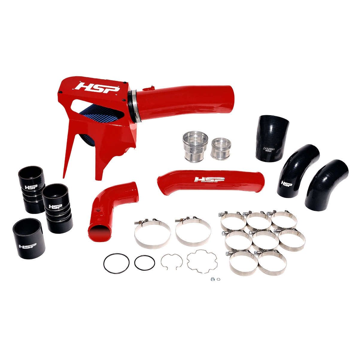 Intake And Intercooler Bundle Kit For 2020-2022 Ford Powerstroke F250/350 6.7L-Flag Red HSP Diesel
