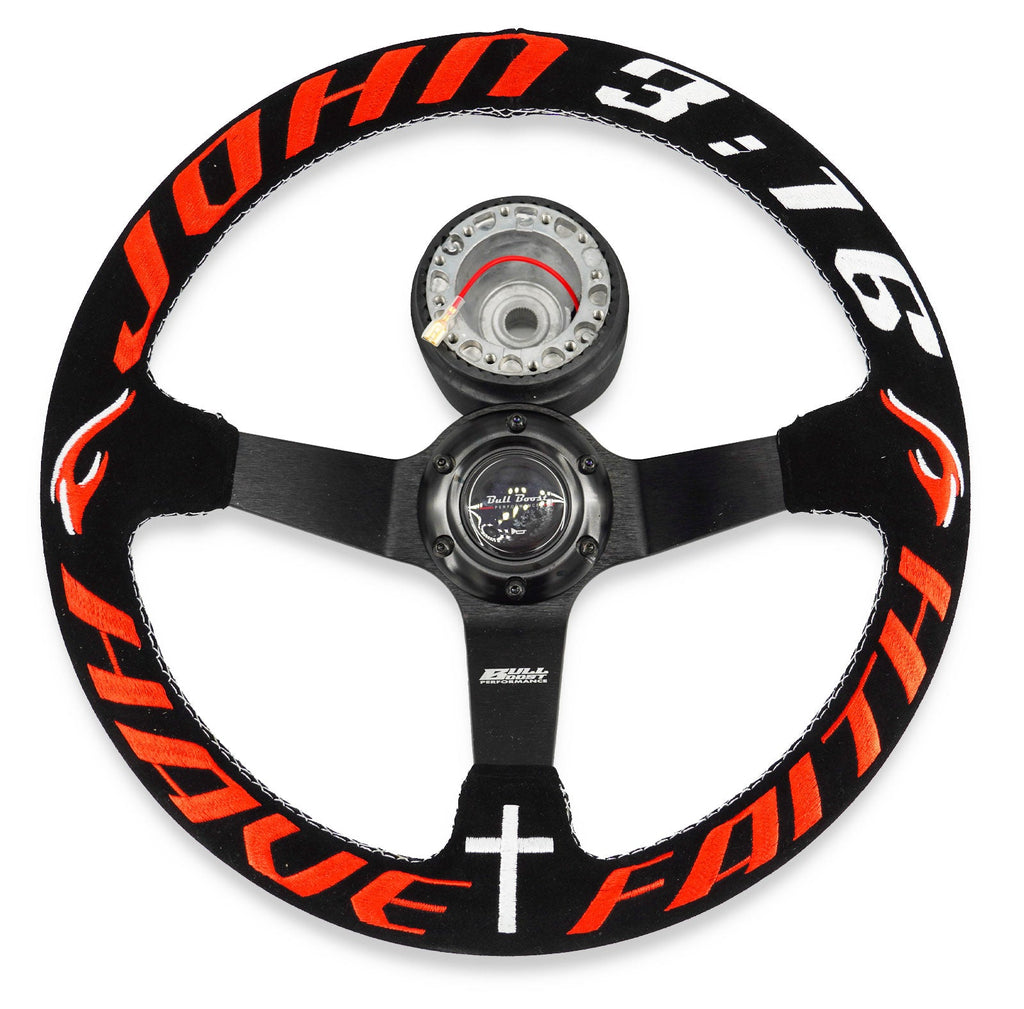 Have Faith 3:16 350MM Steering Wheel + Hub Adapter Kit For Subaru Impreza WRX - Bull Boost Performance