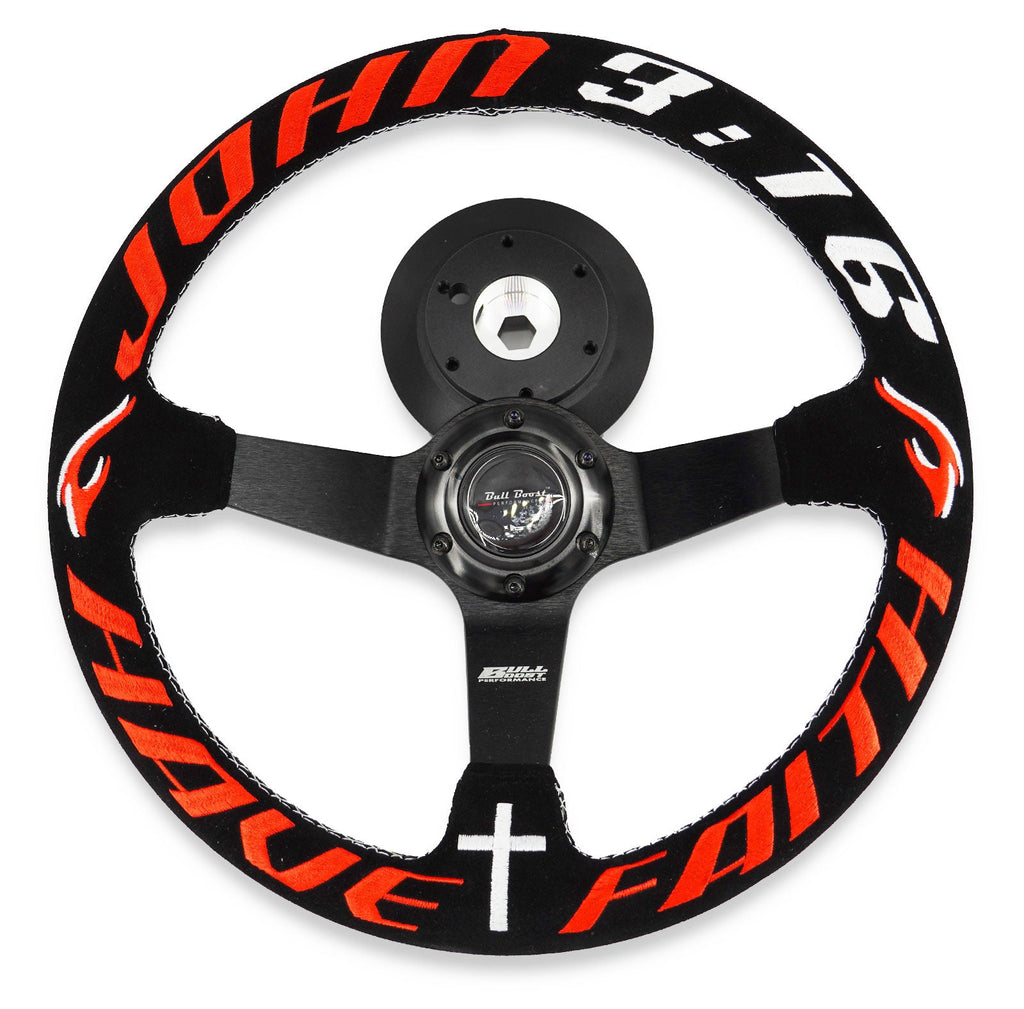Have Faith Deep Dish 350mm Steering Wheel + Short Hub Adapter Kit For Mustang Focus Fiesta Mazda - Bull Boost Performance