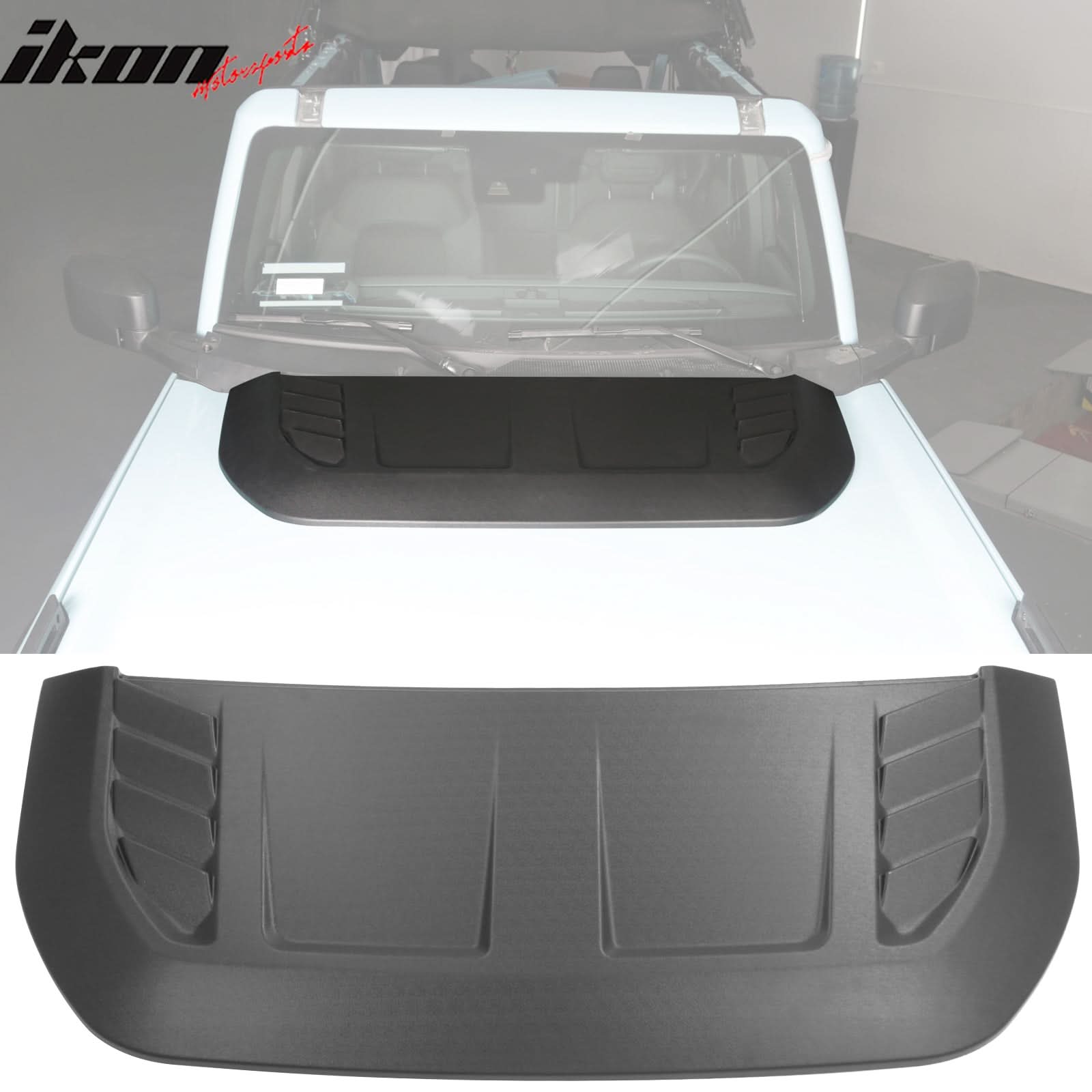 2021-2025 Ford Bronco Non-Functional Black Front Hood Bonnet Cover ABS