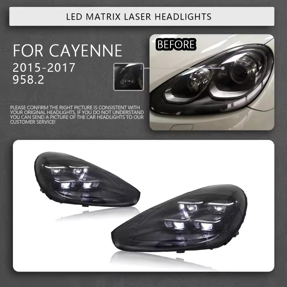 LED Headlights for Porsche Cayenne 958.2 2015-2017 Plug & Play