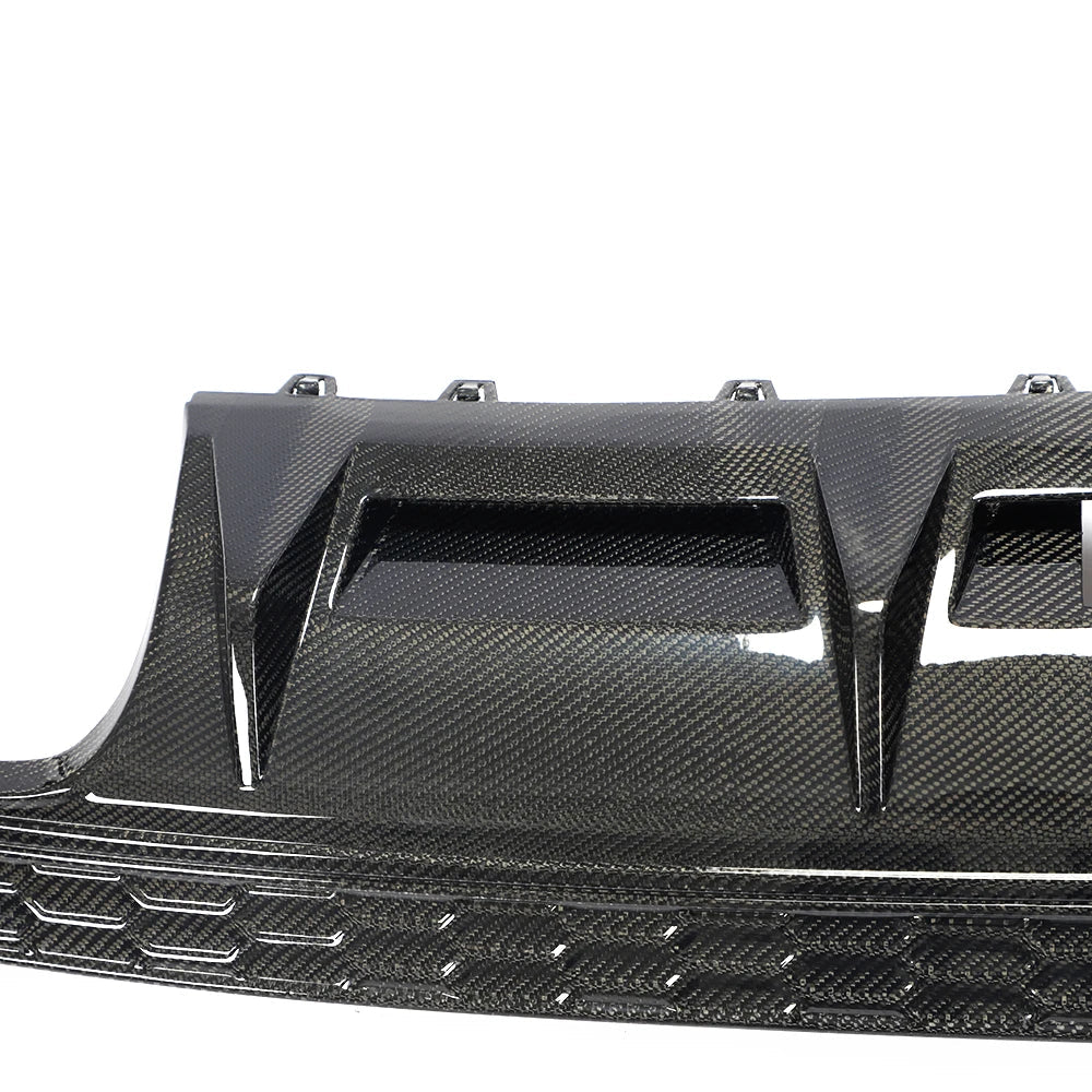 Audi A3 8V S-Line Sedan Carbon Fiber Gloss Black Rear Bumper Diffuser Lip 2016
