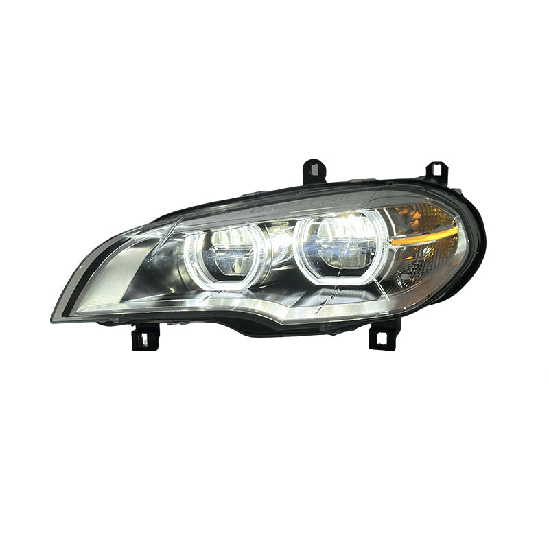 Angel Eyes Style Dual Color LED Headlights Assembly for BMW X5 E70 (2008–2013)