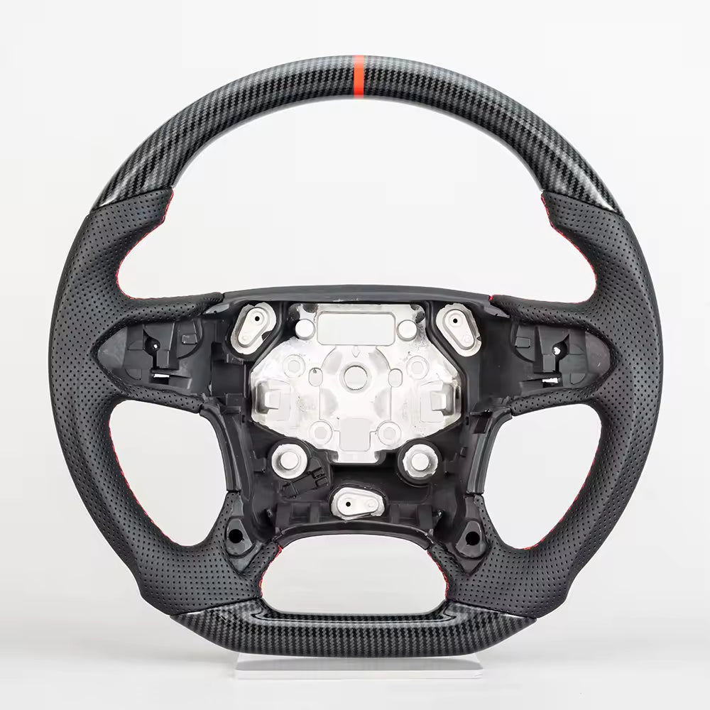Full Leather, Hydro-Dip or Real Carbon Fiber Steering Wheel for Chevy Silverado 1500, Tahoe & Suburban 2014–2018