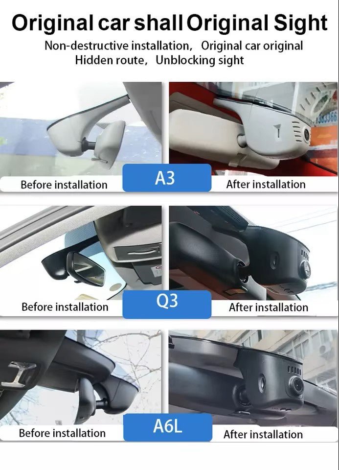 Bayern Audi Dash Cam Gray Frame most models 2011-2017
