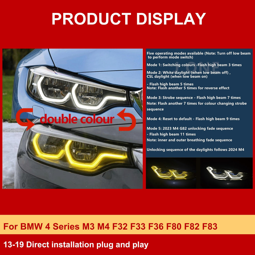 Dual-Color CSL LED DRL Modules for BMW F32/F33/F36/F80/F82/F83 2014-2020