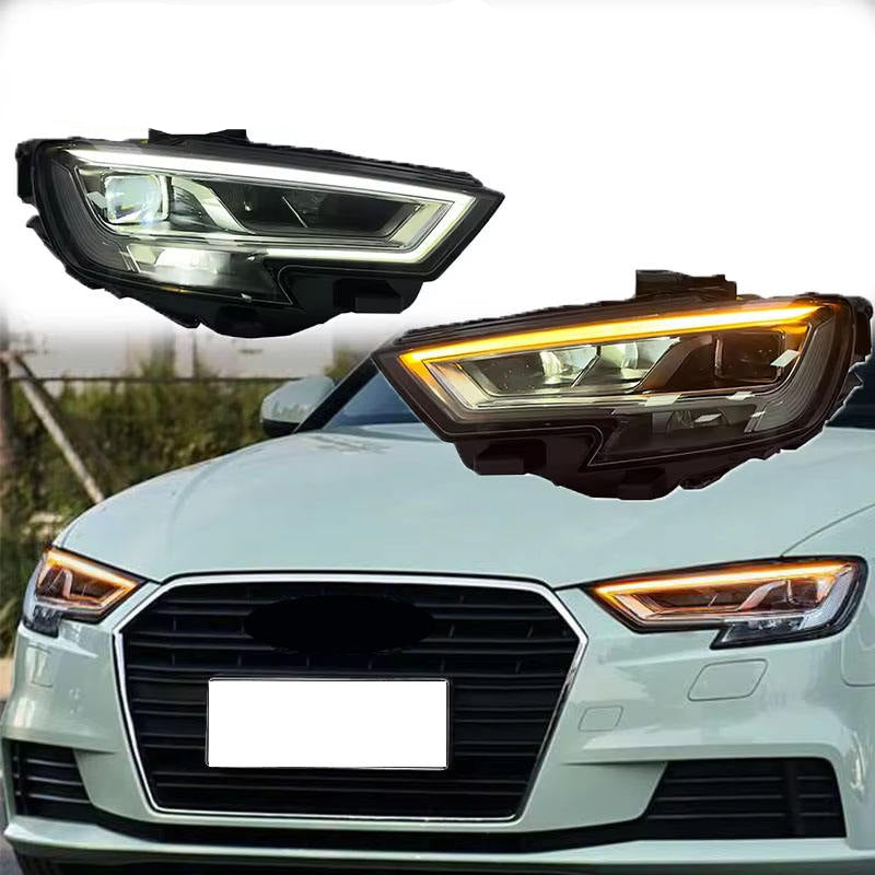 LED Headlights for Audi A3 / S3 / RS3 2017–2020 Plug-and-Play Projector Assembly
