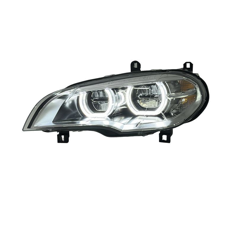 Angel Eyes Style Dual Color LED Headlights Assembly for BMW X5 E70 (2008–2013)