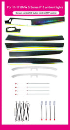 BMW 5 Series F10 / F11 / F18 Interior 64-Color Symphony Rainbow LED Ambient Light Bar Kit 2010 - 2017