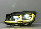 BMW 7 Series F02 G12 Style LED Headlight Assembly with Dual-Color DRL (Yellow / White) 2013 - 2015 (Replaces 63117228423)
