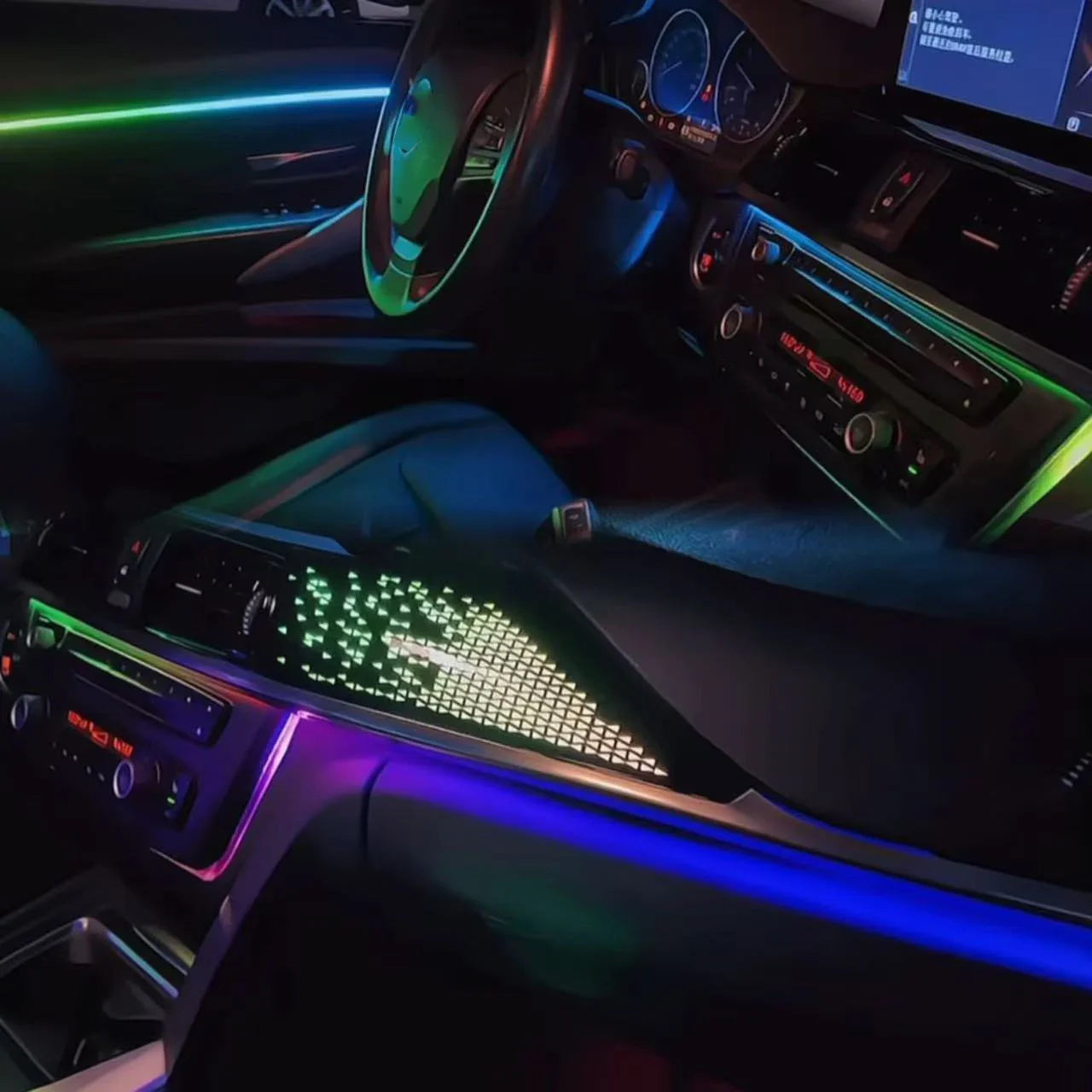 BMW 3 Series F30 RHD Interior 64-Color Dynamic Symphony LED Ambient Light Kit with Armrest Trim 2013 - 2019
