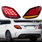 LED Tail Lights for Mercedes-Benz C-Class W205 2015-2021 with Sequential Turn Signals