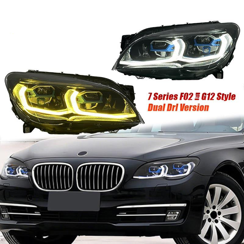 G12 Style Dual-Color LED Headlights for BMW 7 Series F01/F02 2009-2015