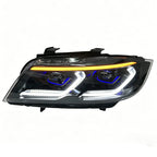 BMW E90 Tri-Color DRL LED Headlights Smoked Upgrade 2005–2011
