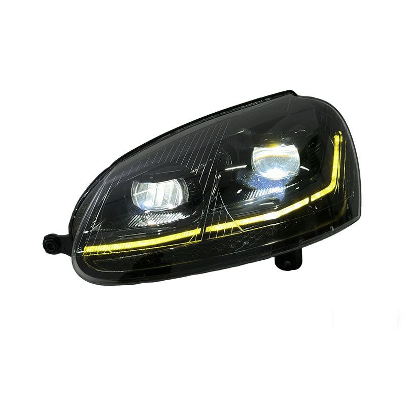 Dual-Color Smoked LED Headlights for Volkswagen Golf Mk5 2006-2010