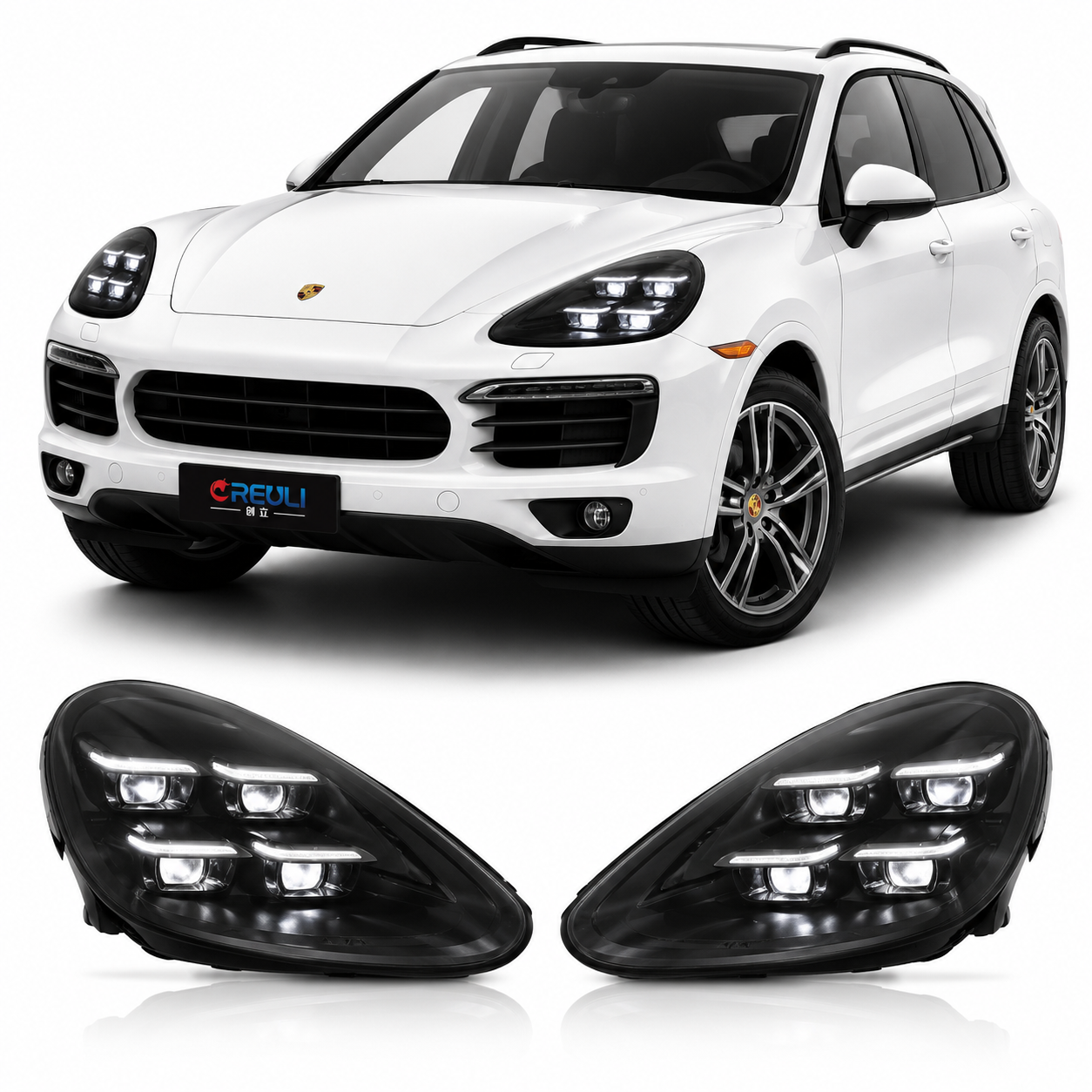 2024 PDLS Matrix Style LED Headlights for Porsche Cayenne 958.2 2015-2017