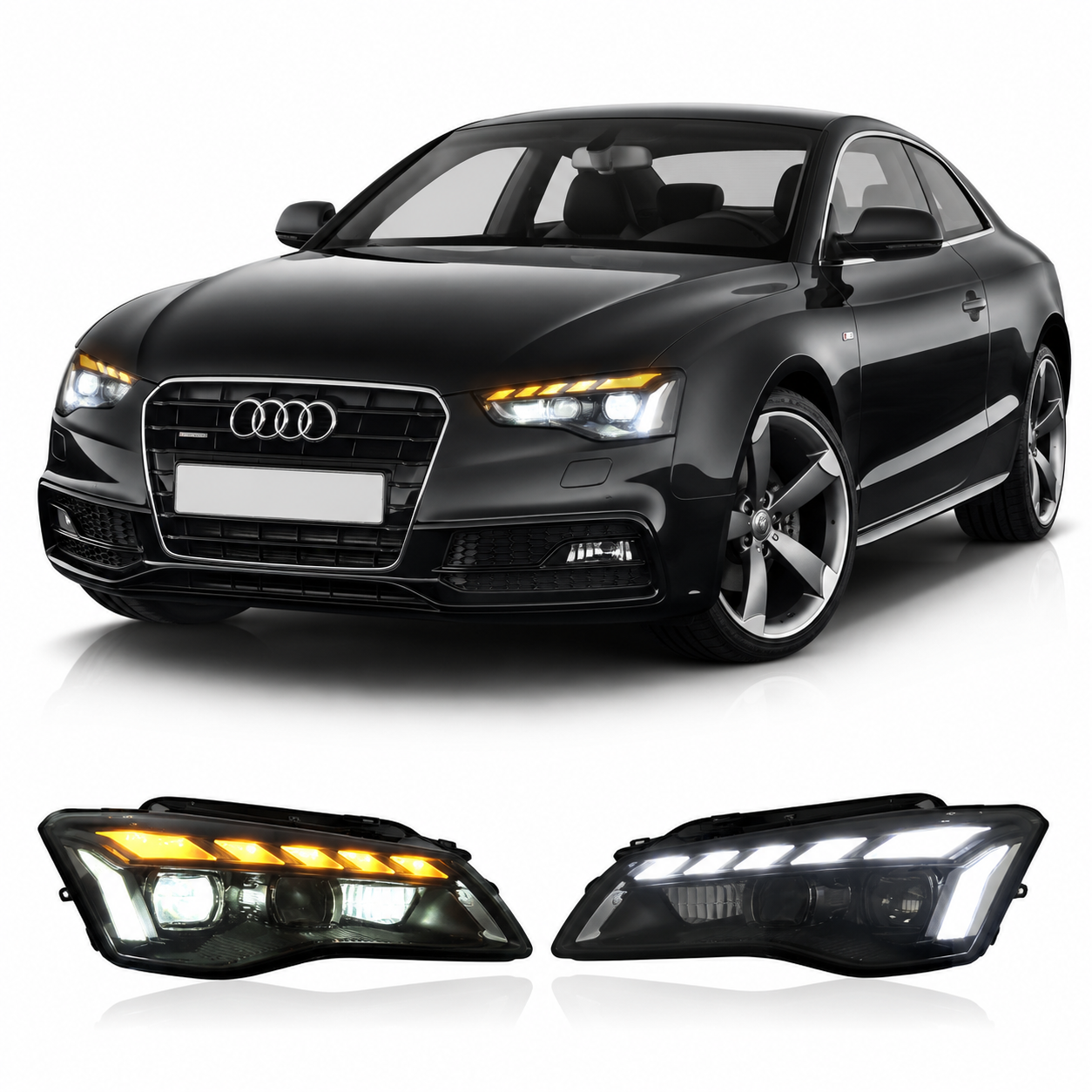 RS5 Style LED Headlights Assembly for Audi A5 (2012–2016)