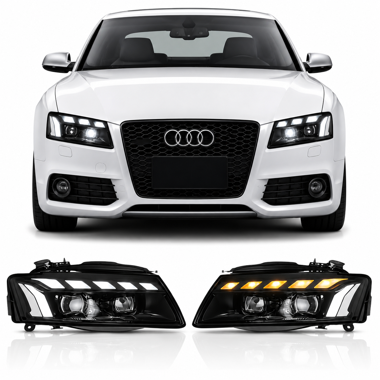 RS5 Style LED Headlights for Audi A5 & S5 2008-2012