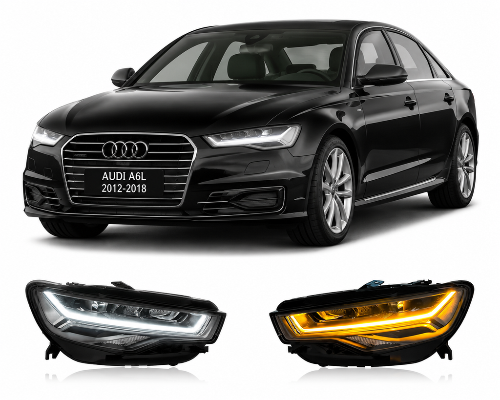 Full LED Headlights for Audi A6L 2012-2018 Plug-and-Play Headlight Assembly