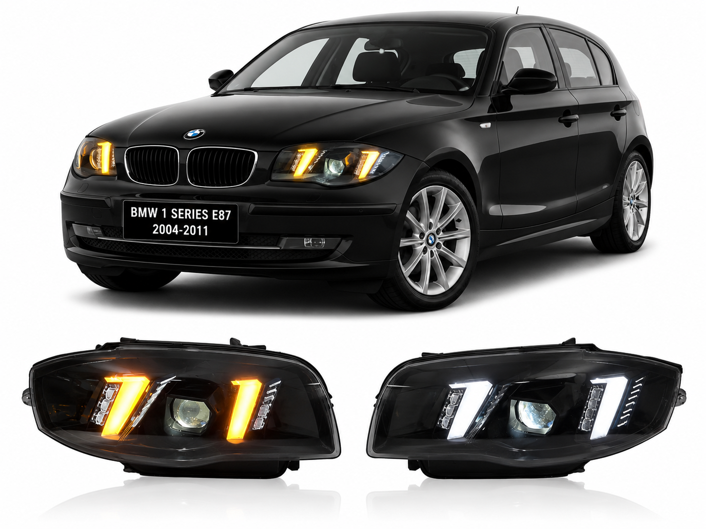 Dual Color LED Headlights for BMW 1 Series E87 2004-2011