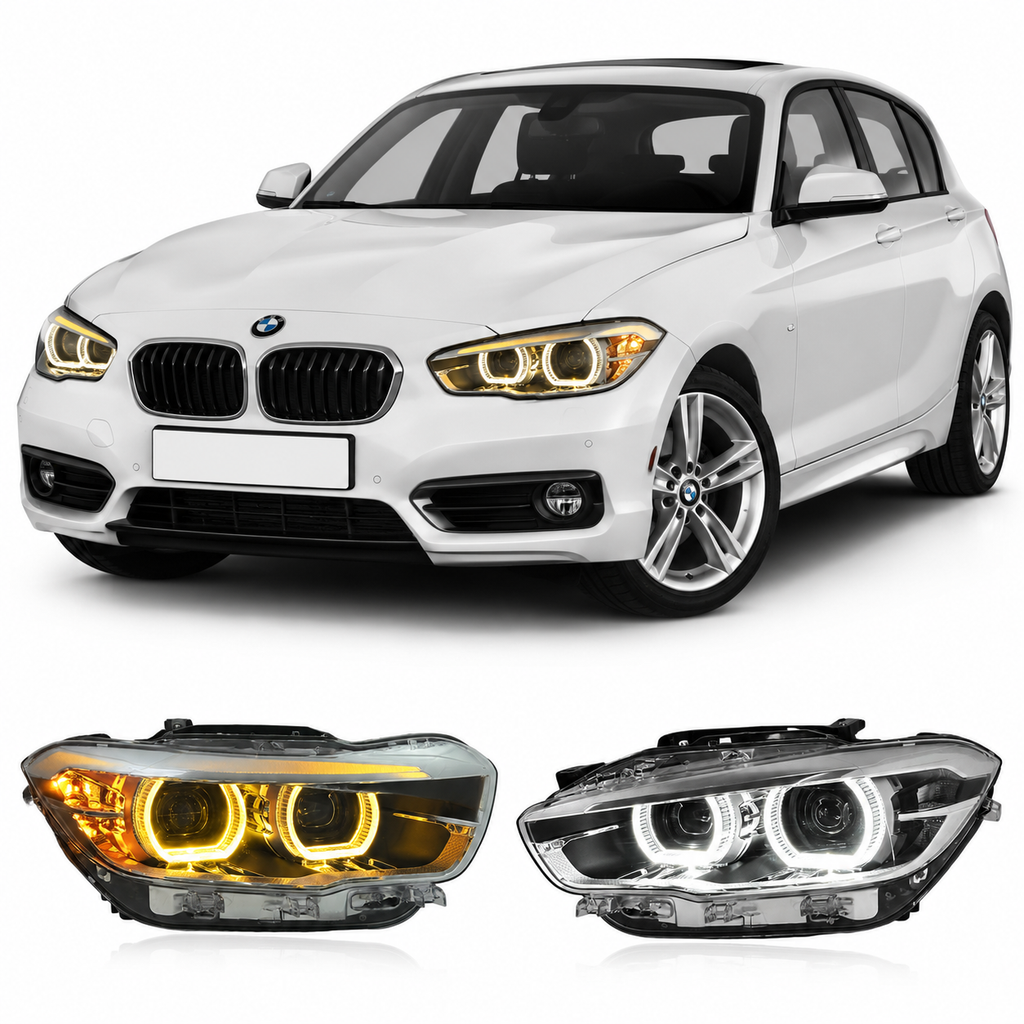 Dual Color LED Headlights Assembly for BMW 1 Series F20 (2015–2018)