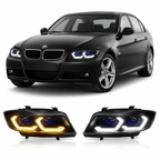 Dual Color LED Laser Headlights Assembly for BMW 3 Series E90 (2005–2012)