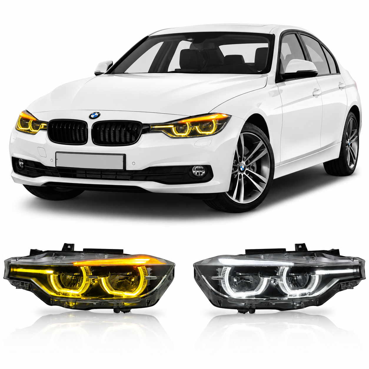 Dual-Color IKON Style LED Headlights for BMW 3 Series F30/F35 2013-2018