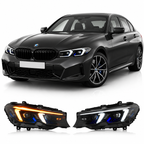 Dual Color Snake Eyes LED Headlights Assembly for BMW 3 Series G20 G28 (2019–2022)