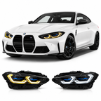 Dual Color Laser Style LED Headlights Assembly for BMW 4 Series G22 / M3 G80 / M4 G82 (2021–2023)