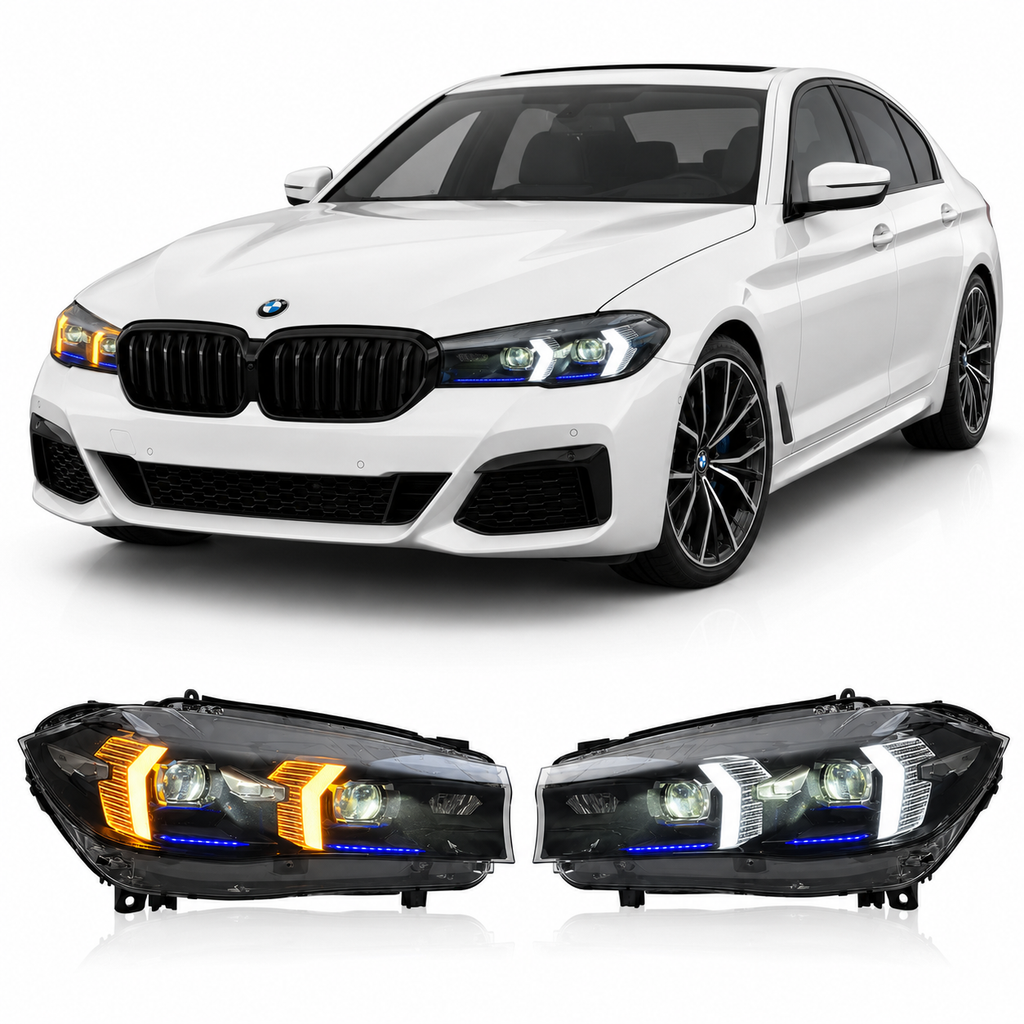 Dual Color LED Headlights Assembly for BMW 5 Series G30 G38 (2018–2020)