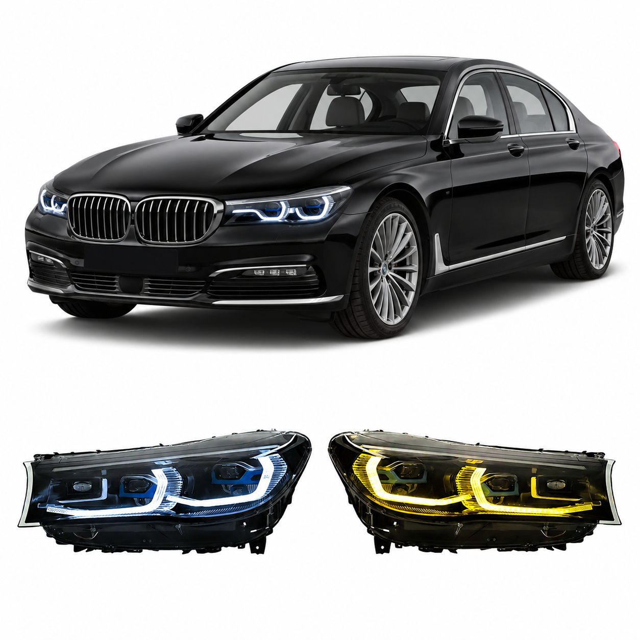 Dual-Color LED Headlights for BMW 7 Series G12 2016-2018