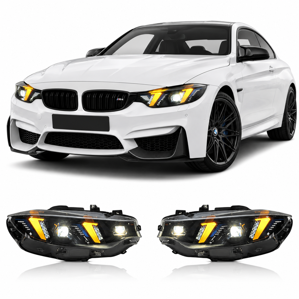 Snake Eye Dual-Color LED Headlights for BMW F32/F36/F80/F82 M3 & M4 2013-2019