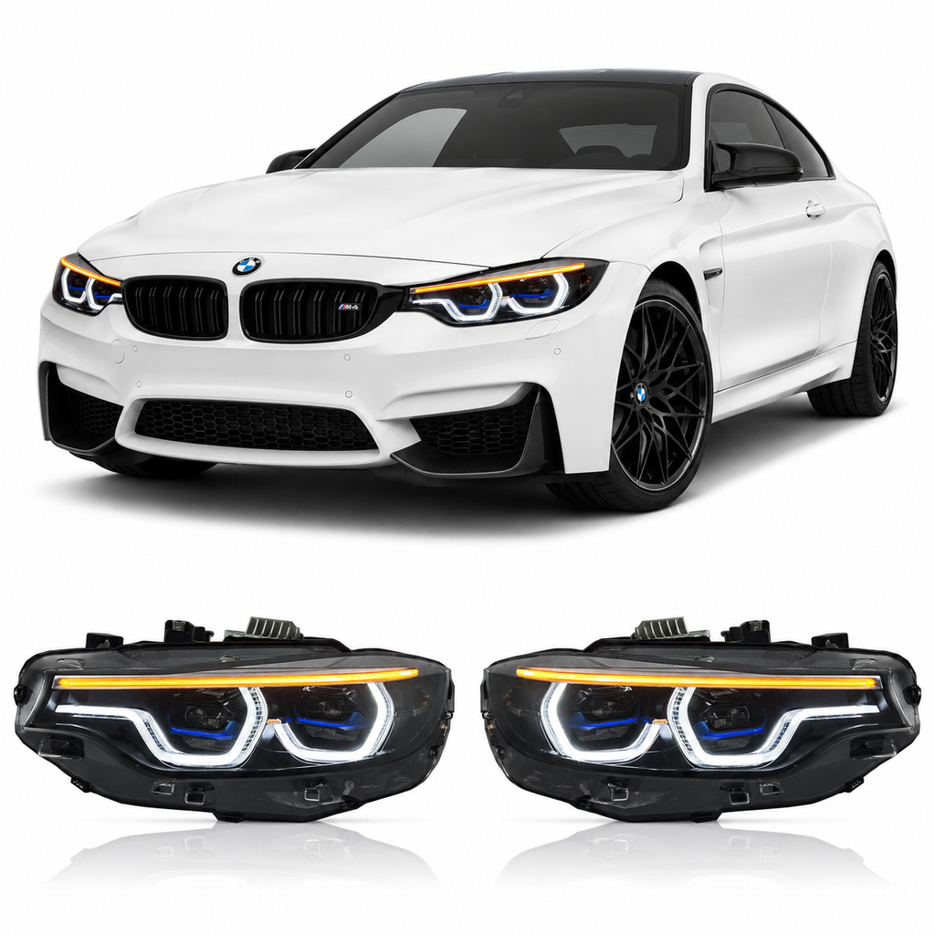 V3 IKON Tri-Color LED Headlights for BMW F32/F36/F80/F82 M3 & M4 2014-2020