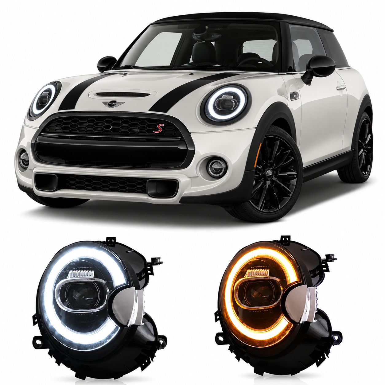 LED Headlights Assembly for BMW MINI R55 R56 R57 (2007–2013)