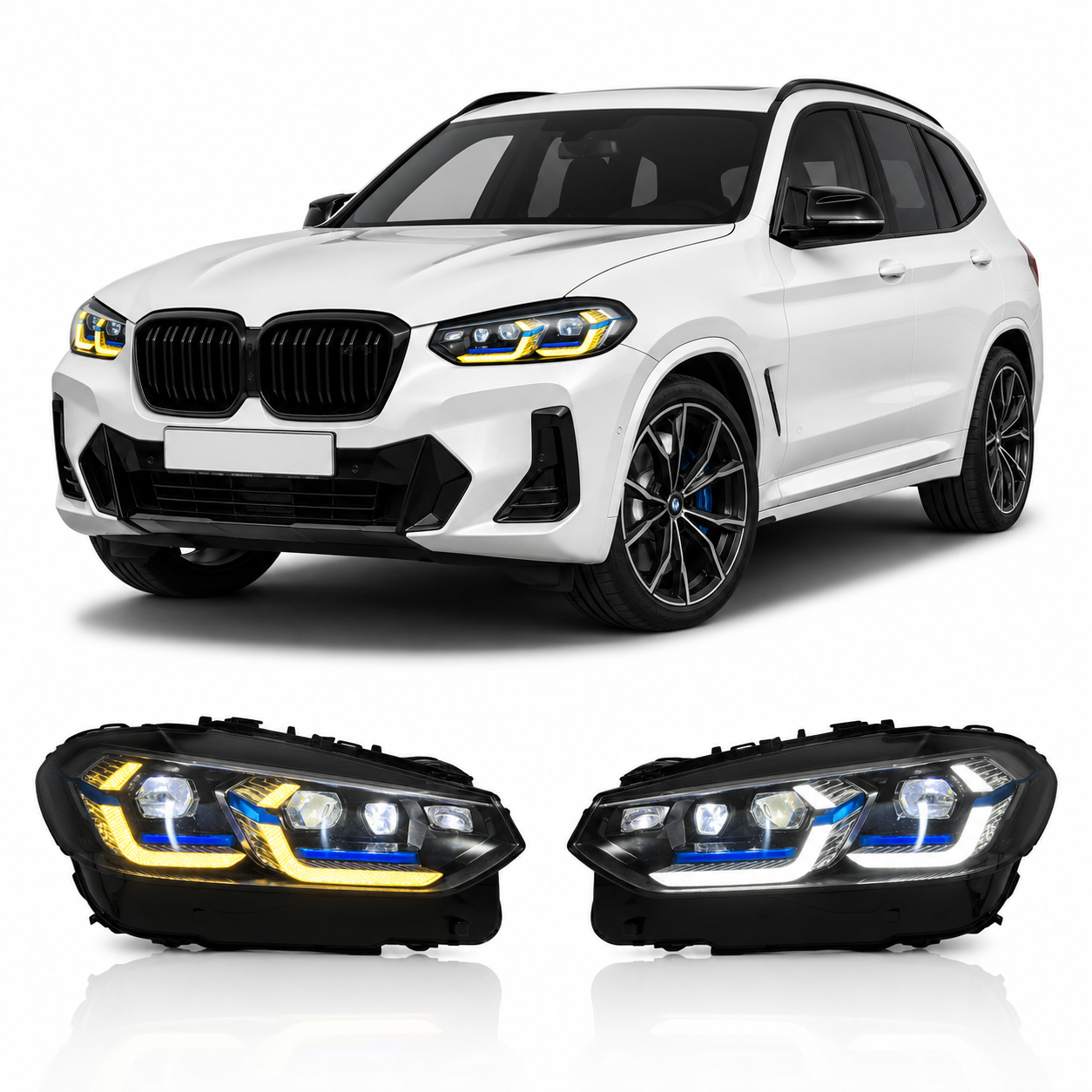Dual-Color LED Headlights for BMW X3 G01 2022-2024