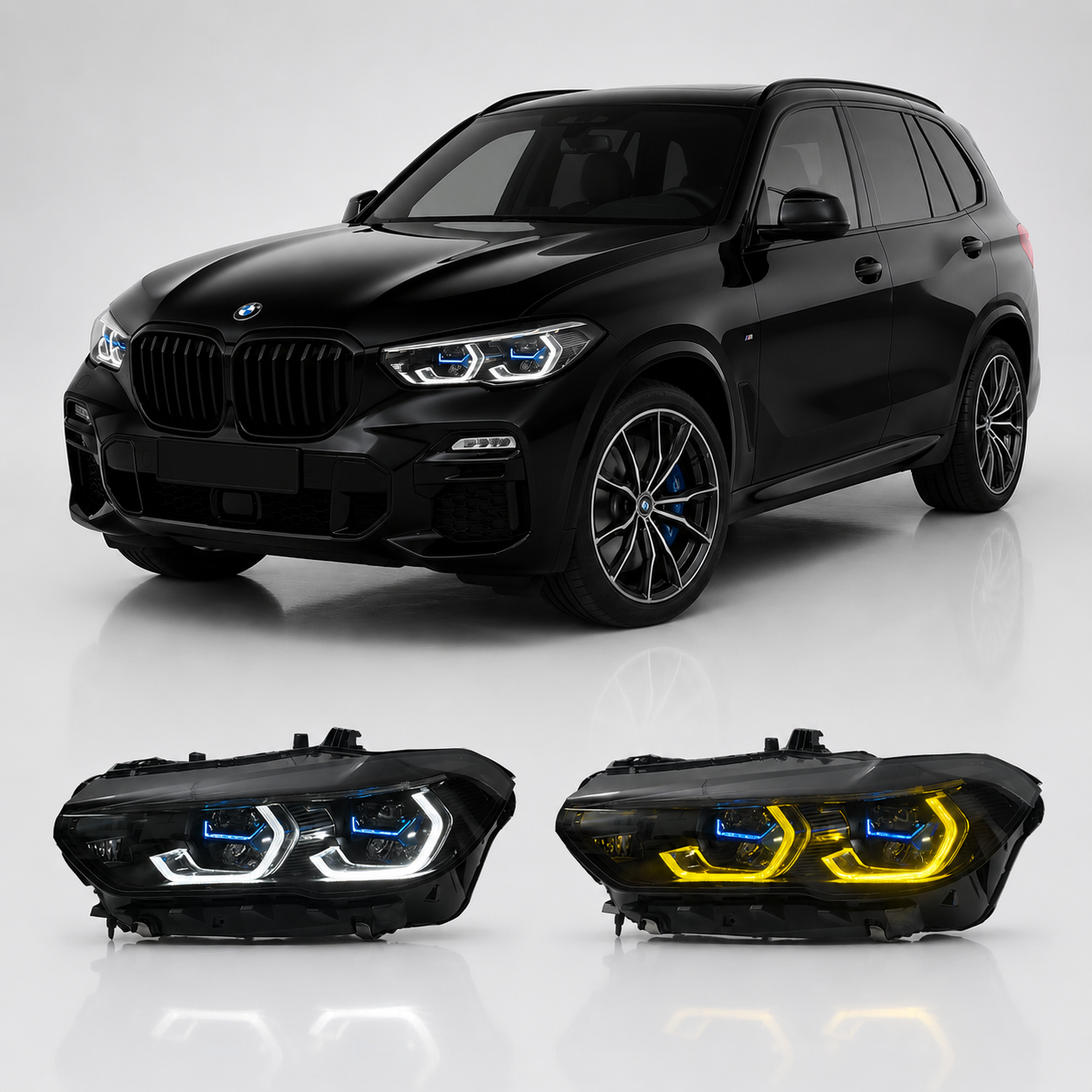 Laser LED Headlights Assembly for BMW X5 G05 (2019–2022) | Low & High Beam Laser Upgrade | Dual Color DRL | Plug & Play