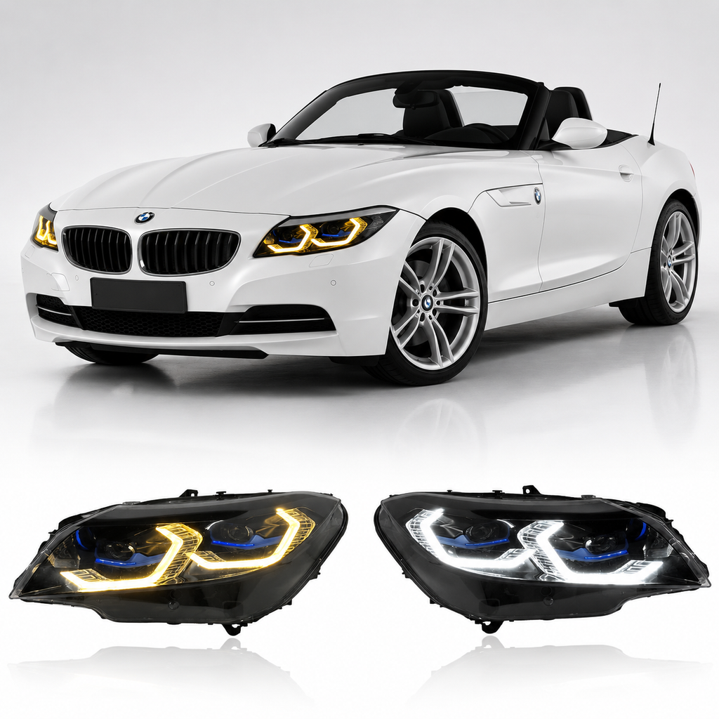 Dual Color LED Headlights Assembly for BMW Z4 E89 (2009–2016) | Laser Style Upgrade | Yellow & White DRL | Plug & Play