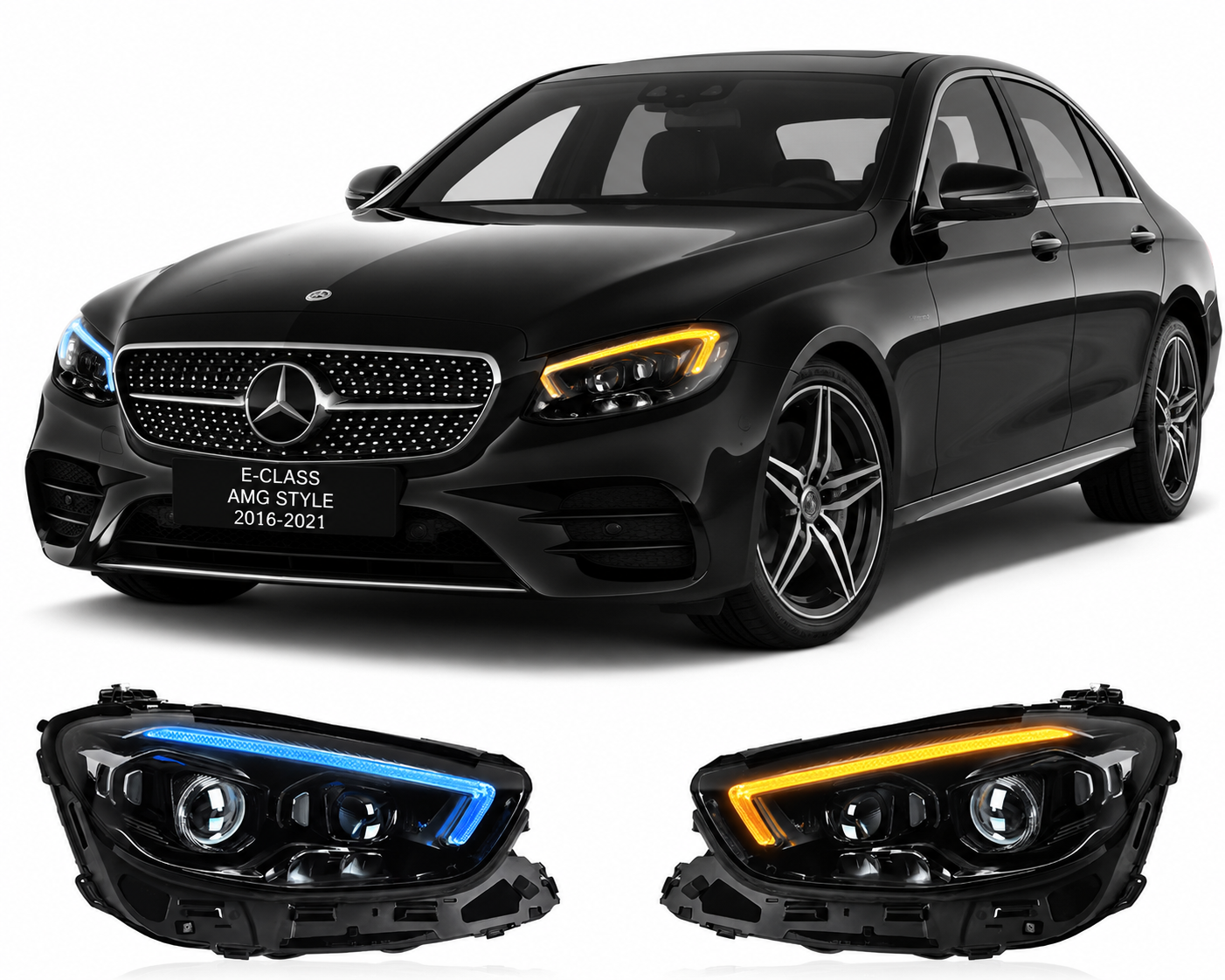 AMG-Style Laser LED Headlights for Mercedes-Benz E-Class W213 2016–2021 Plug-and-Play