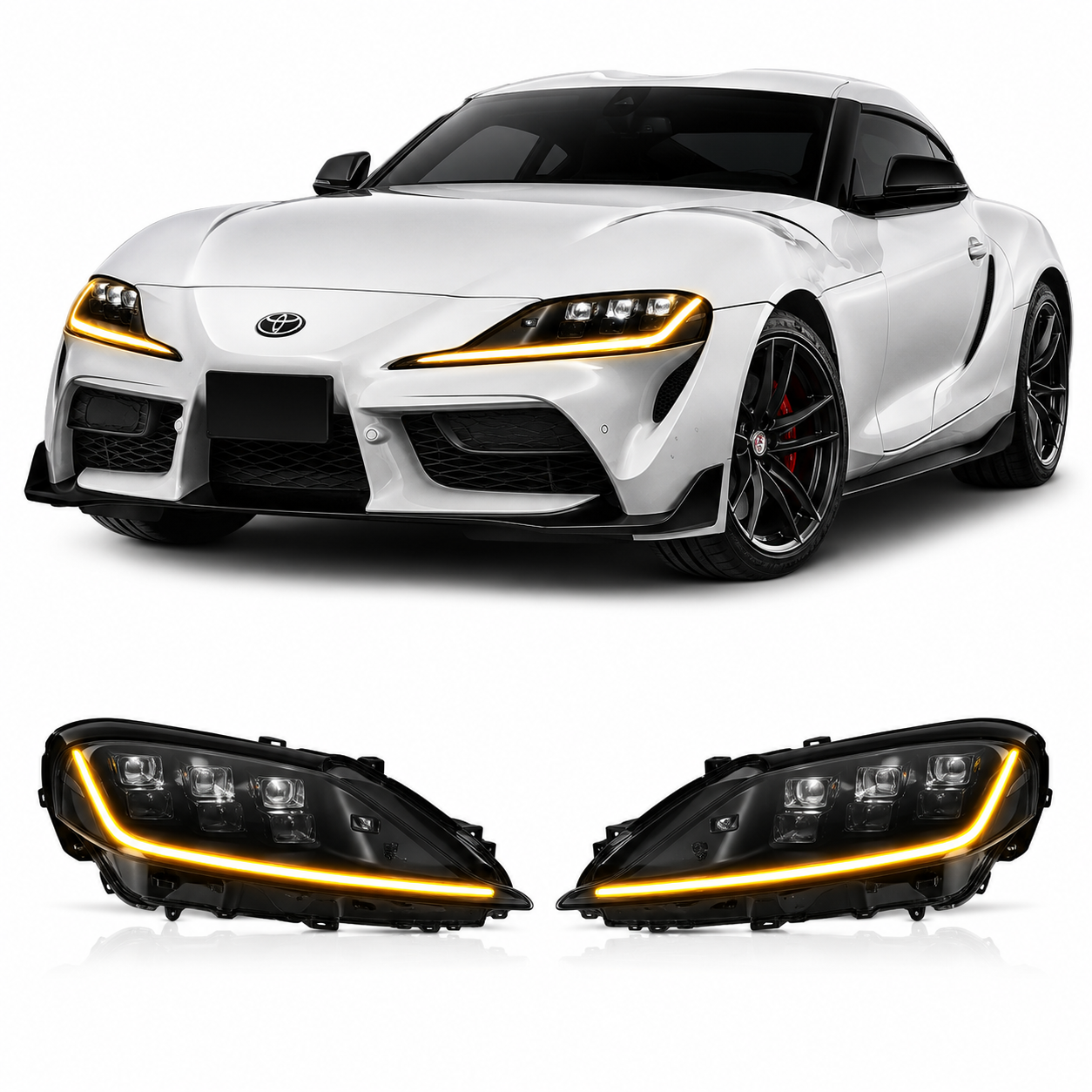 Dual-Color LED DRL Modules for Toyota GR Supra A90/A91 2020-2024