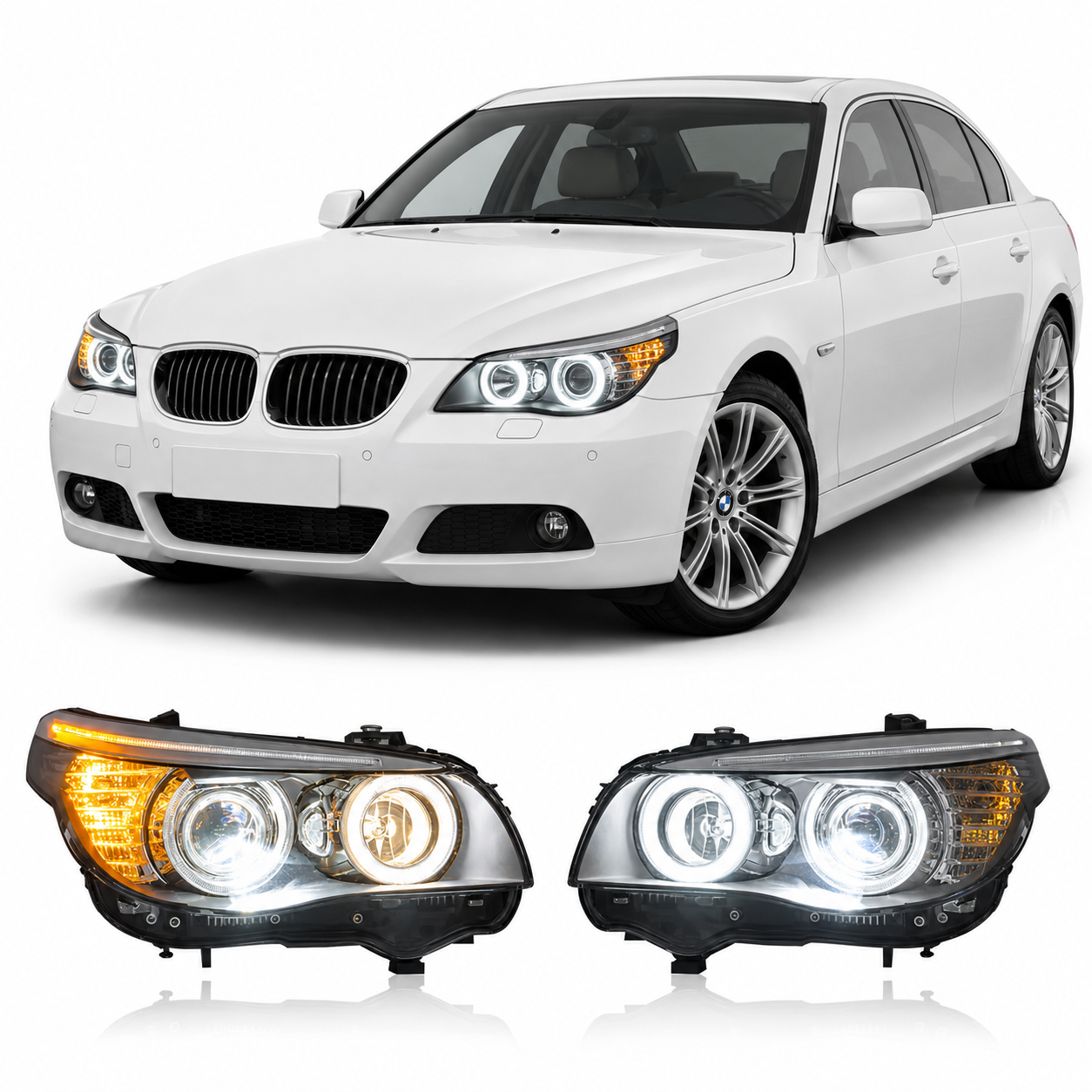 LED Headlights Assembly for BMW 5 Series E60 (2003–2010)