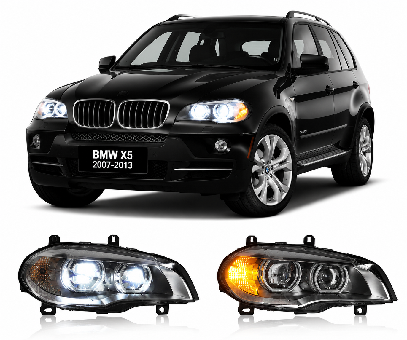 LED Headlights for BMW X5 E70 2007-2013 Plug-and-Play Headlight Assembly