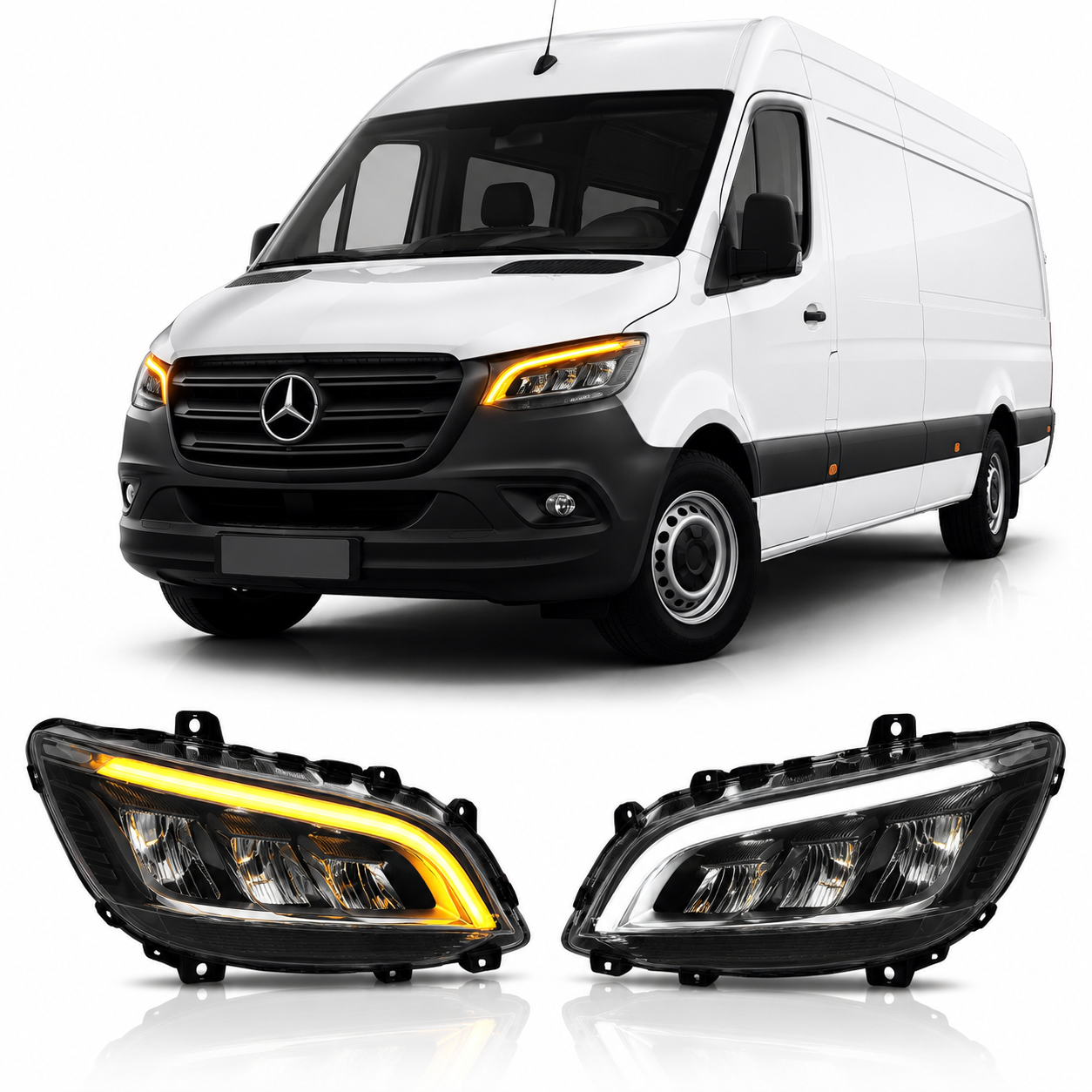 LED Headlights Assembly for Mercedes Benz Sprinter W907 (2019–Up)