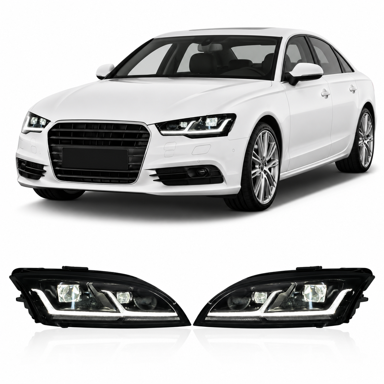 2024 Style LED Headlights for Audi TT 8J 2008-2014 (Xenon Models)