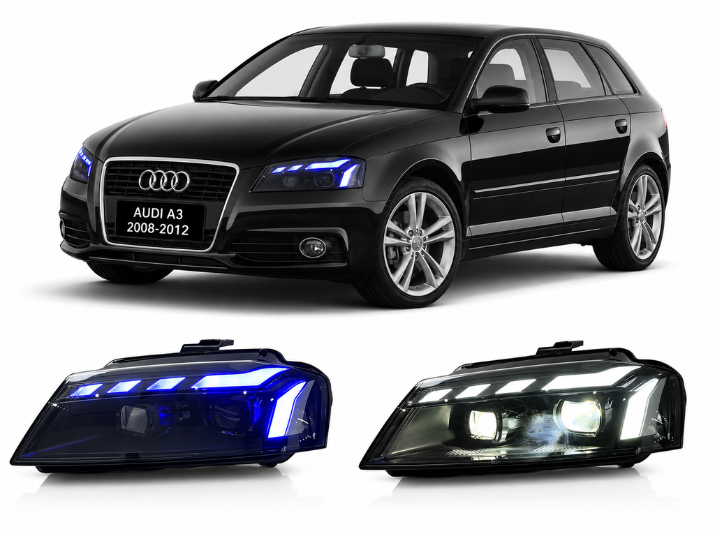 RS Style LED Headlights for Audi A3 2008-2012