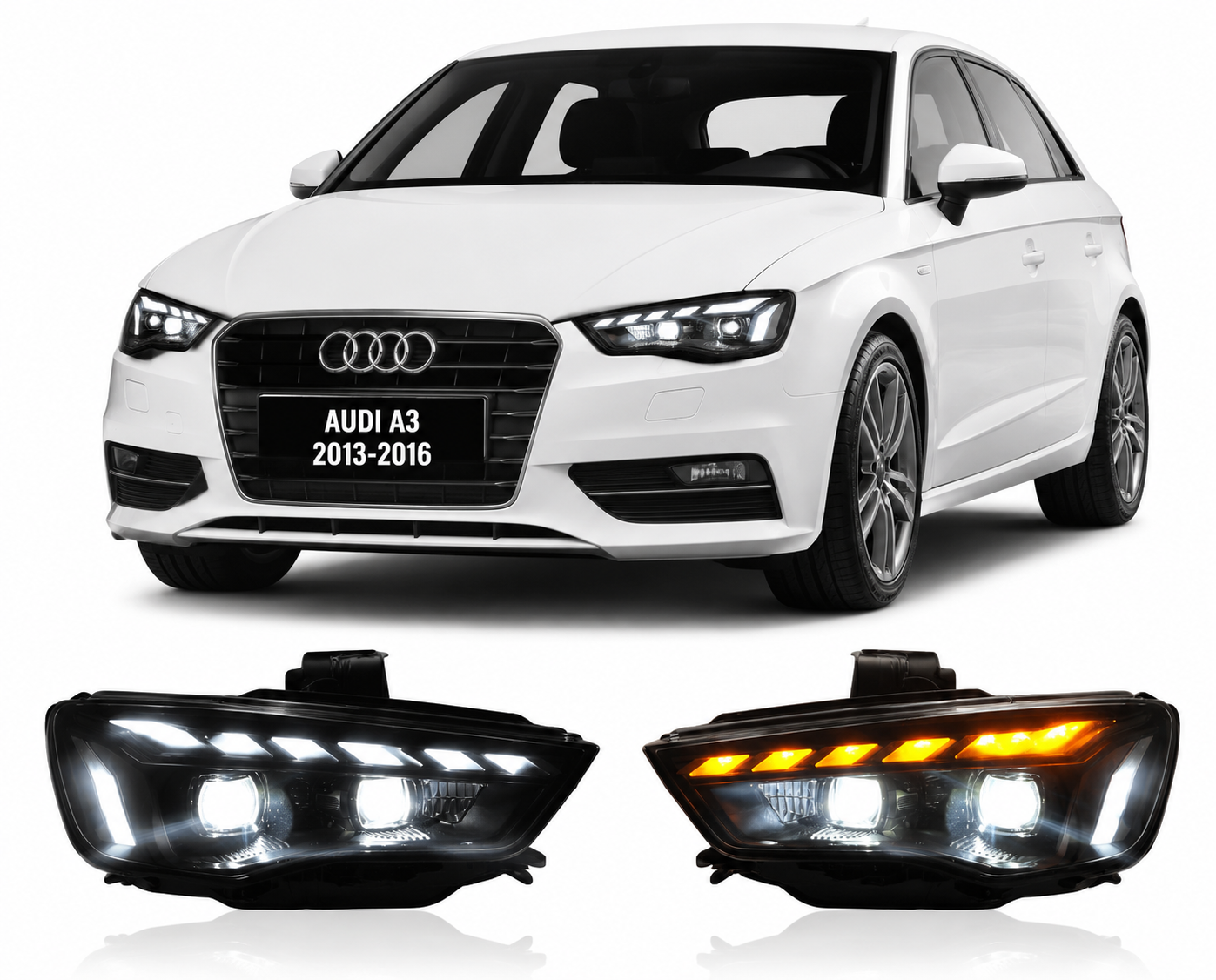 Full LED Headlight Assembly for Audi A3 2013-2016