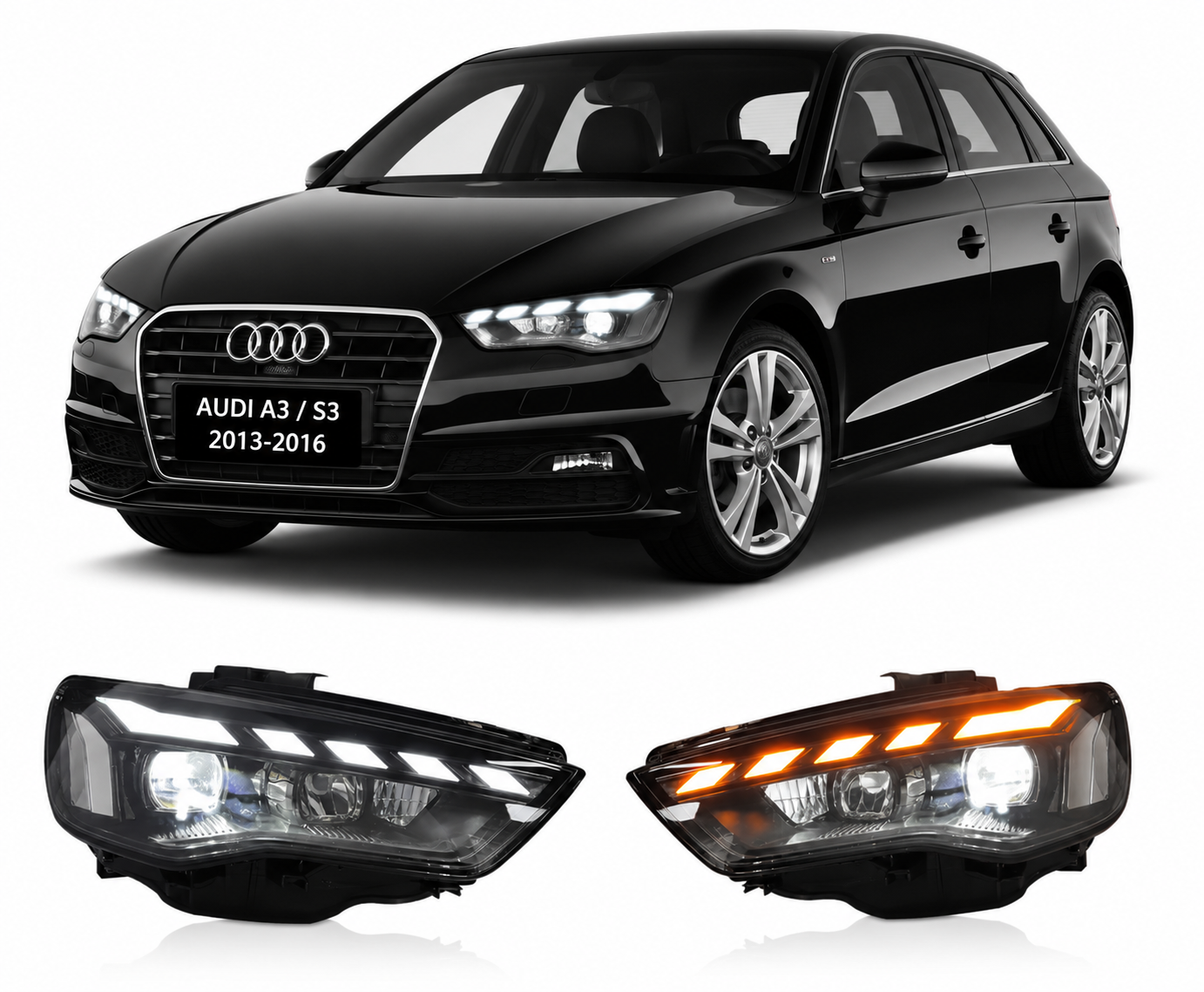 Laser LED Headlights for Audi A3 & S3 2013-2016
