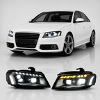 LED Headlights Assembly for Audi A4 B8 (2008–2012) | RS Style Upgrade | LED Daytime Running Lights | Plug & Play
