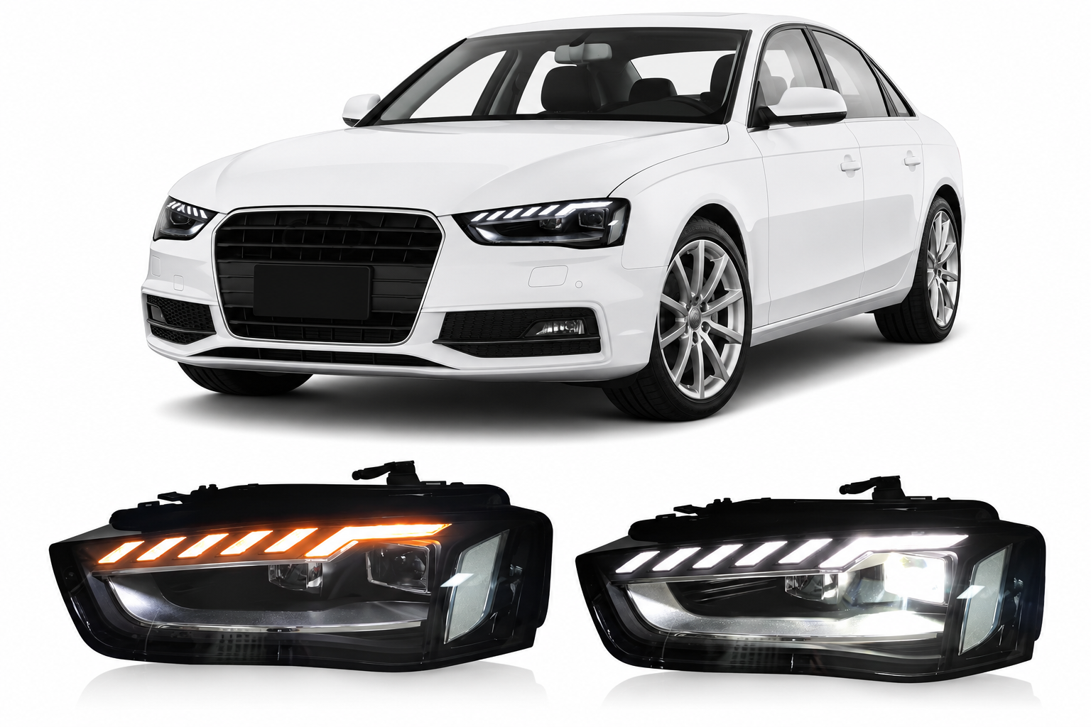 Dual-Color Snake Eyes LED Headlights for BMW E60 5 Series 2003-2010