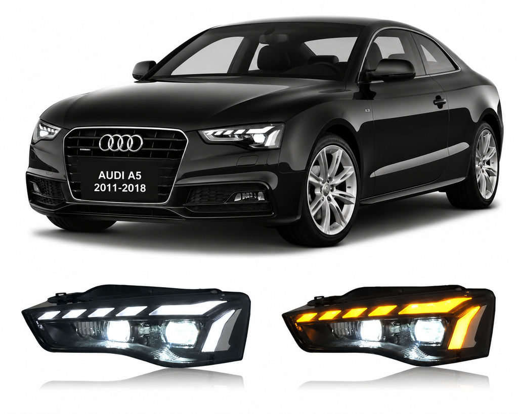 Full LED Headlights for Audi A5 2011–2018 Plug-and-Play Headlight Assembly
