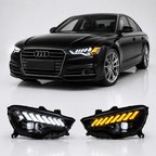 LED Headlights Assembly for Audi A6 / A6L C7 (2012–2018) | Dynamic Turn Signal Upgrade | LED Daytime Running Lights | Plug & Play